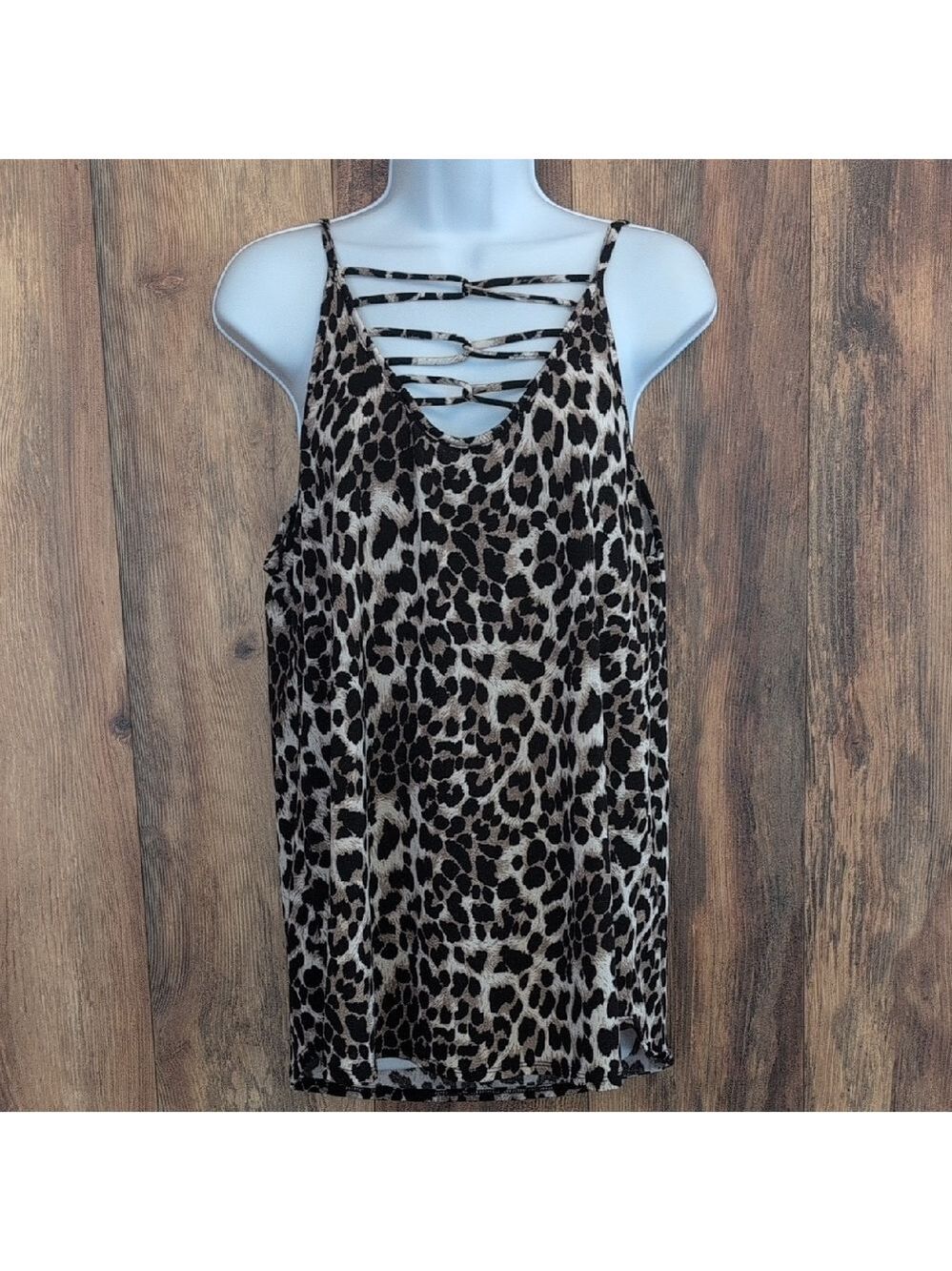 BiBi Wild Elegance Leopard Print Camisole Style Tank Top M                 809M